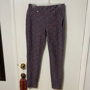 Michael Kors Navy and Pink Patterned Pants